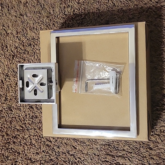 Stainless Steel Chrome Wall Mounted Square Bathroom Towel Holder - Picture 6 of 8
